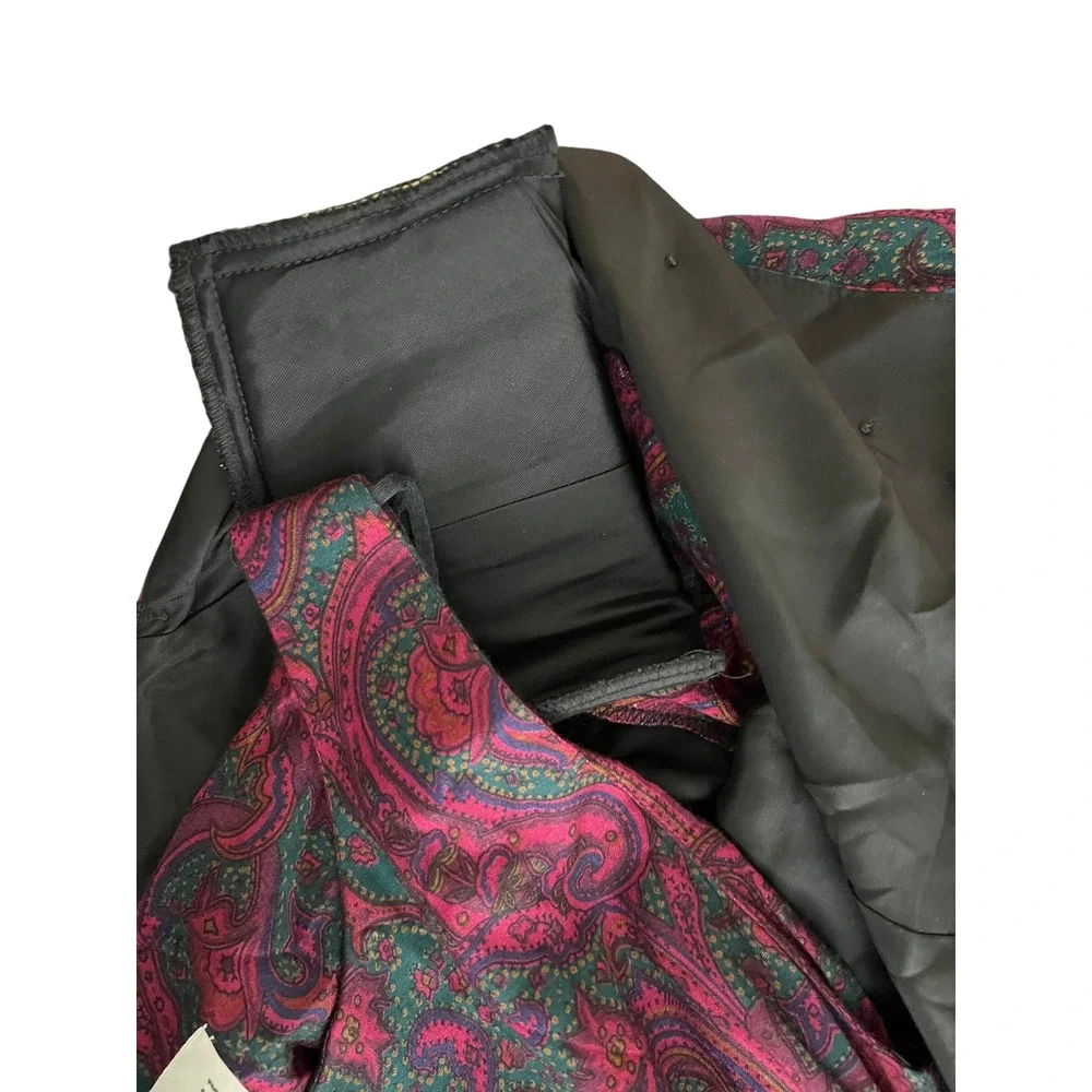 Patty O'Neil Vintage Paisley Dress Set with Cropped Jacket and Belt Pink Green 8